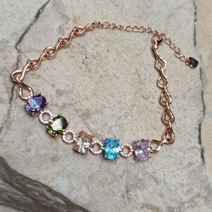 925 Sterling Silver Rose gold plated CZ tennis bracelet